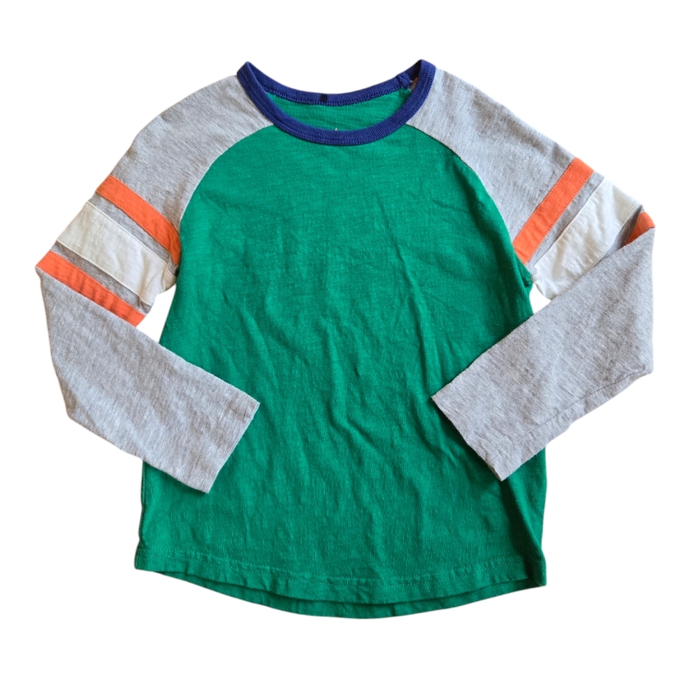 Boden green, grey, orange, white long sleeved t-shirt